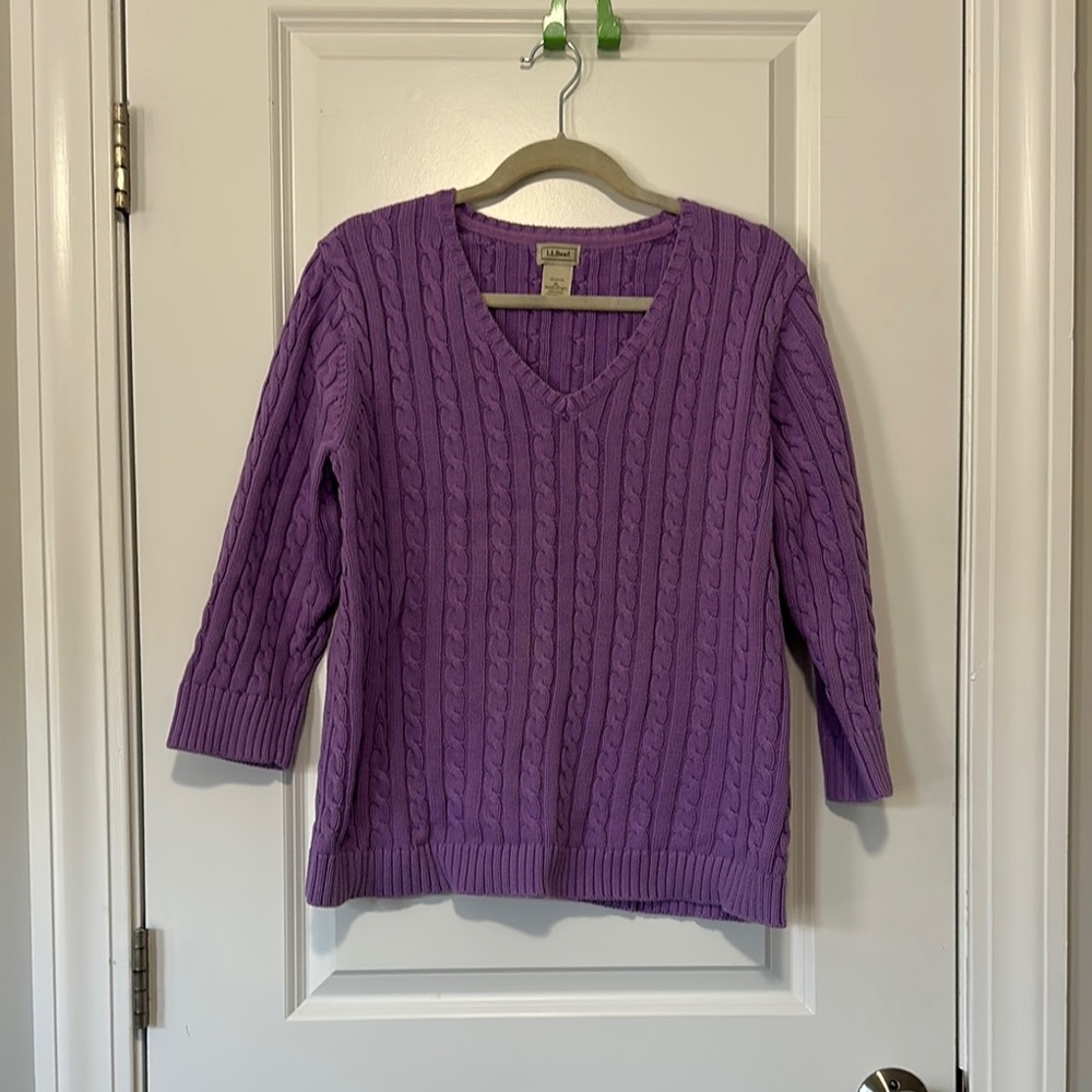 Purple Cable Knit Sweater